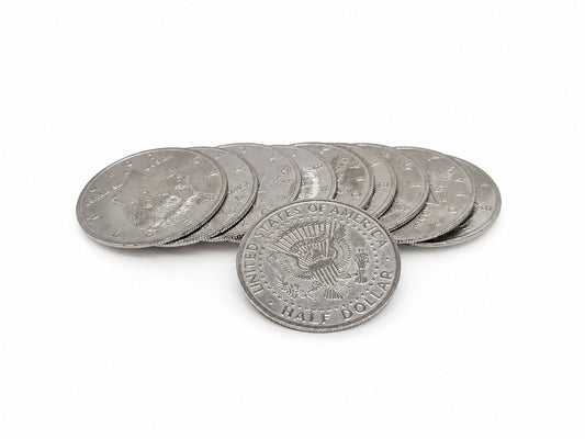 Super Thin Coins (Half Dollar Version) - 10pcs stacked view